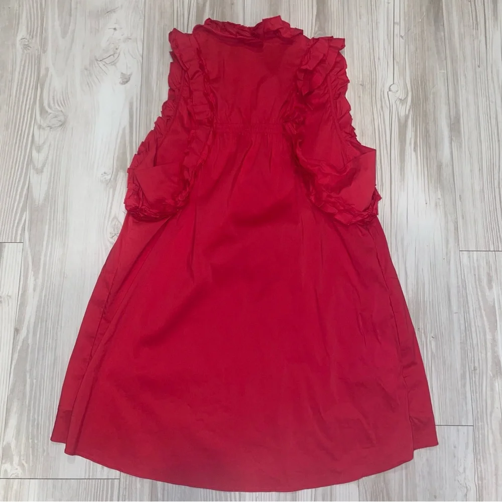Red Ruffled Sleeveless Top - Picture 5 of 8